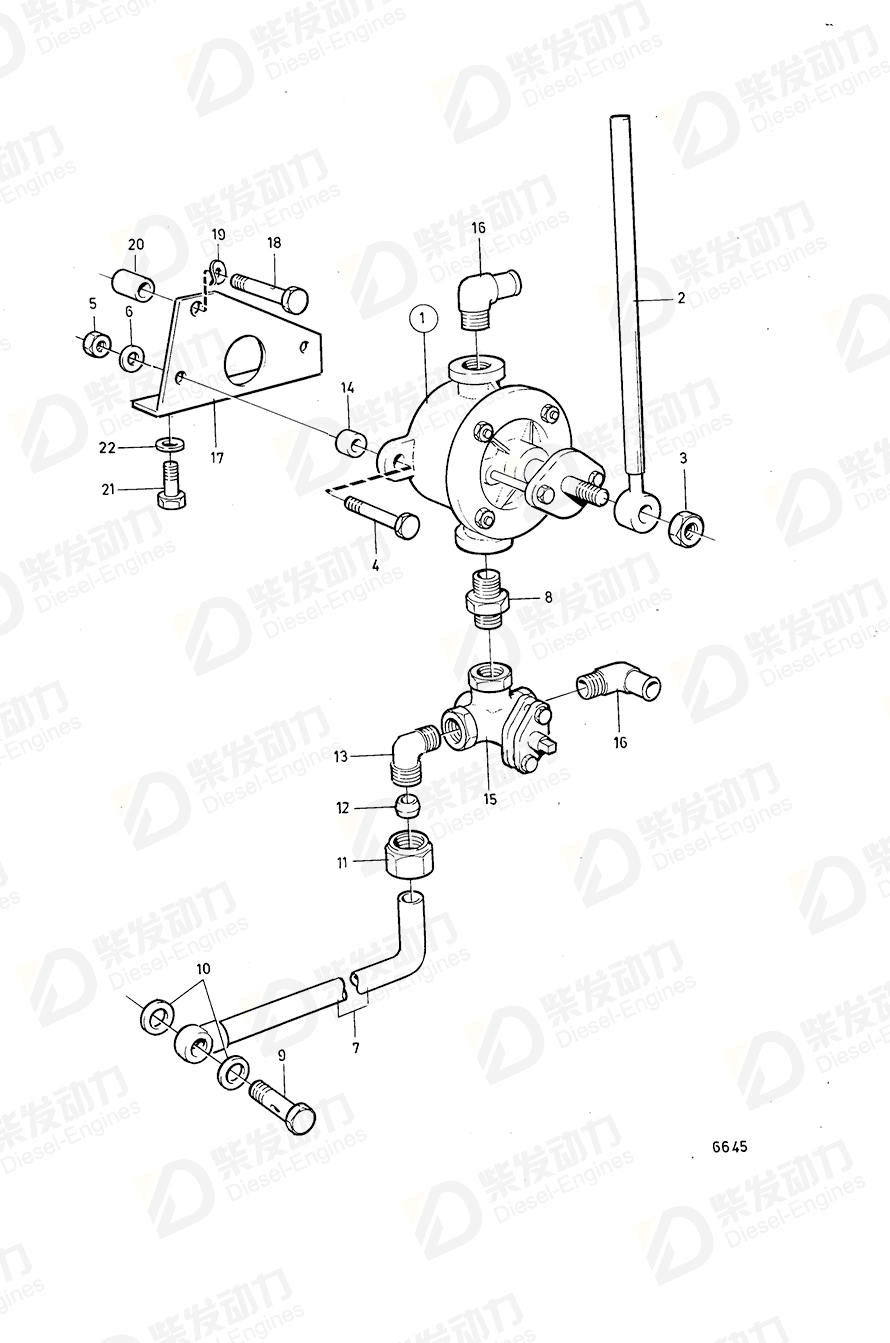 VOLVO Hose nipple 961610 Drawing